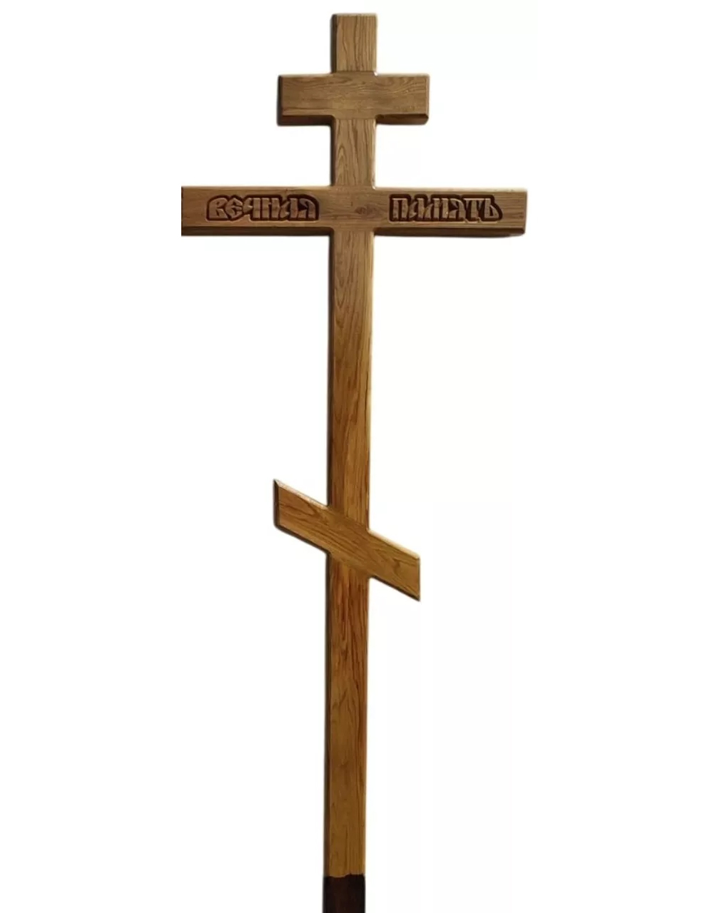 Крест на могилу дубовый прямой «Вечная память»