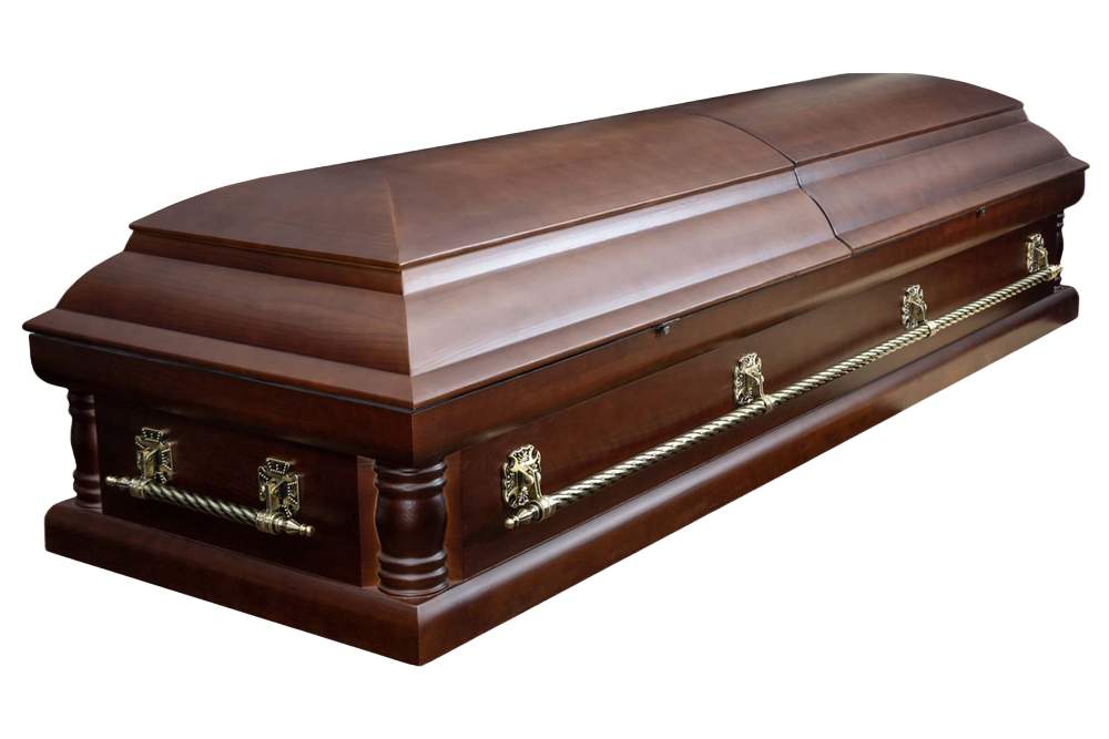 Гроб «Американец» 4-гранный темный матовый