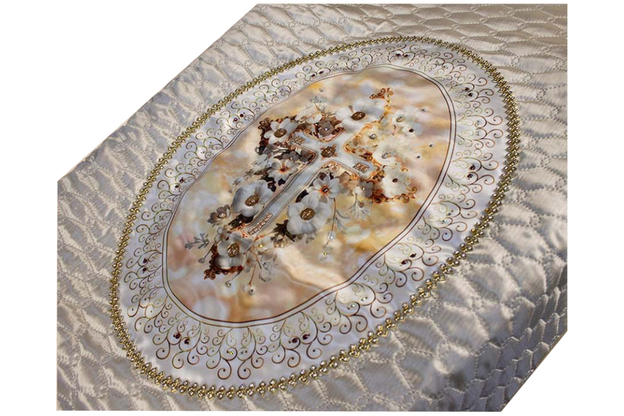 Комплект ритуальный «Этюд» в овале молочный