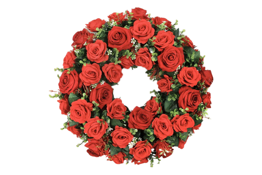 Венок из искусственных цветов «Круглый» розы 68см