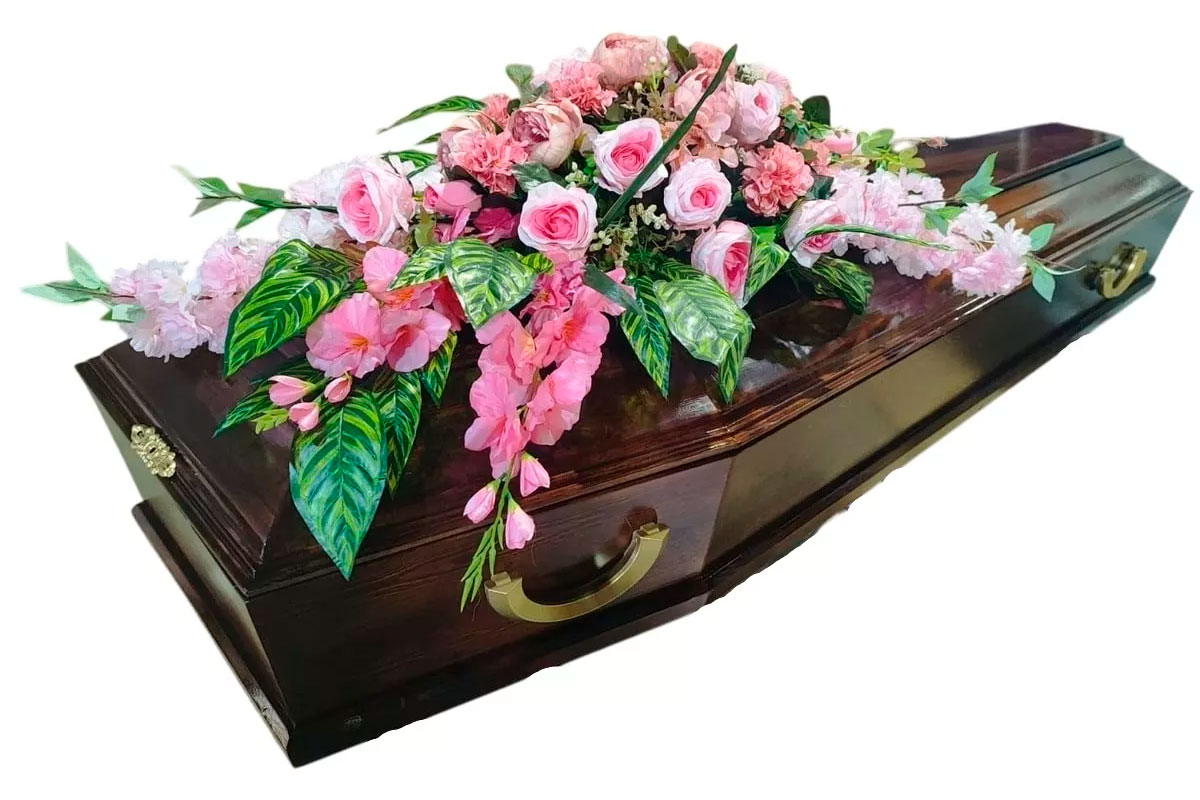 Флоретка на гроб авторская розовая