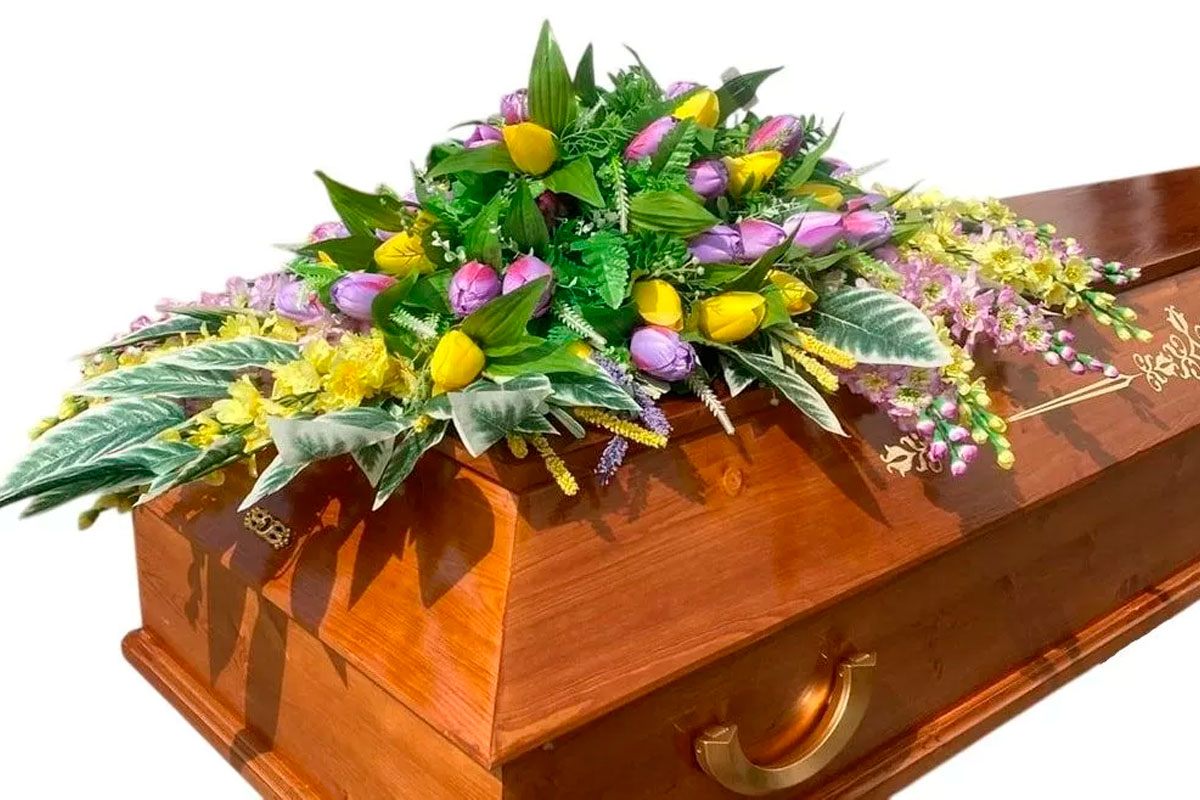 Флоретка на гроб авторская тюльпаны